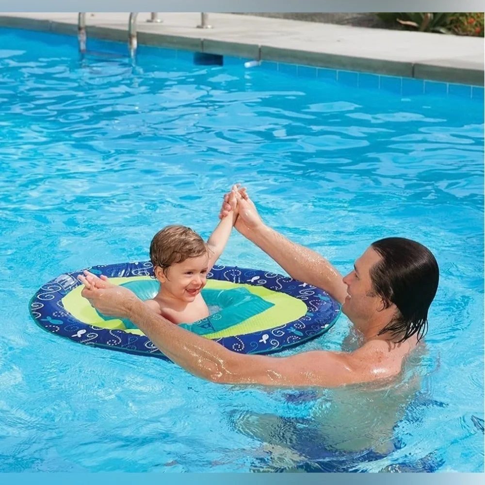 SwimWays Baby Spring Float, Blue and Green Baby Pool Float